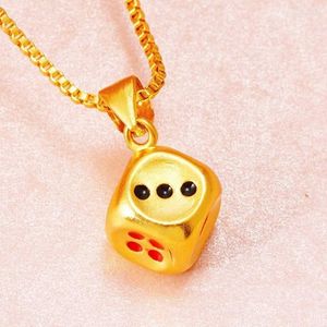 Pendant Necklaces Gold Plated Brass With Stylish Women's Dice Simple Vietnam Hard Necklace Accessories Buddha