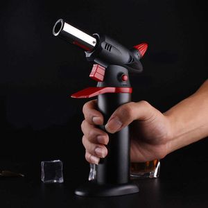 Küche BBQ Backen Turbo Feuerzeug Outdoor Spritzpistole Taschenlampe Kein Gas Jet Winddicht Camping Butan Große Feuerkraft Schweißen Metall OFIE