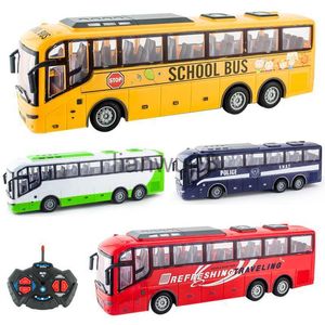 Electric/RC Animals RC Bus 130 Electric Remote Control Car With Light Tour Bus School Car Radio Controlled Machine Toys for Boys Kids Gift X0828