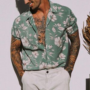 Мужские повседневные рубашки гавайская рубашка лето 3D -подсолнечник