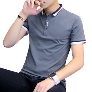 Herrpolos Browon Summer Casual Polo Shirt Men Kort ärm Slå ner krage Slim Fit Sold Color Polo Shirt för män plus storlek 230828