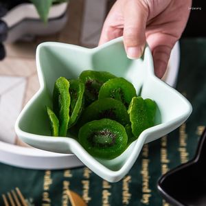 Plates Creative Solid Color Star Ceramic Bowl Cute Children's Tableware Salad Fruit Plate Restaurant Cooking Dishes Kitchen Utensils