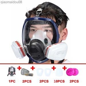 Protective Clothing 7/15/17in1 Chemical Mask 6800 Gas Mask Dustproof Respirator Paint Pesticide Spray Silicone Full Face Filters Laboratory Welding HKD230826