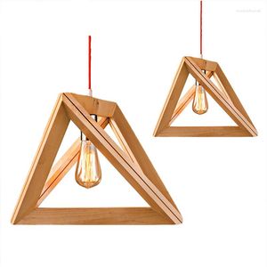 Lâmpadas pendentes BLUBBLE Modern Wood Lights AC 85-265V Geometria 30/30cm Hanglamp Parlor Hollow Out Bedroom Lamp