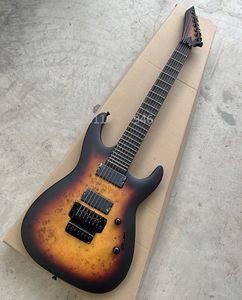 Guitarra elétrica Sunburst de tabaco de 7 cordas com ponte Tremolo oferece logotipo/cor personalizada