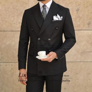 Suits Men Suits Fashion Black Mens Dwuzromizowani Blazer Hombre Slim Fit Wedding Groom Tuxedo 2 -Pan Costume Homme Pants 230828