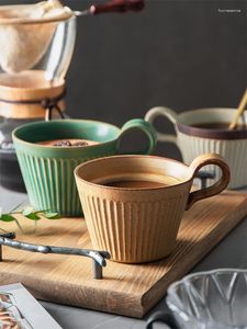 Canecas Kinglang Cerâmica Retro Copo de Água Nordic Projetado Beber Casa Caneca de Café de Alta Qualidade Leite