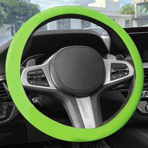 Capas de volante universal capa de carro silicone antiderrapante protetor de direção para interior acessórios de decoração diy