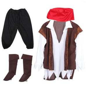 Bola Caps Decorativo Pirata Traje Role Play Party Cosplay Desempenho Roupas Prop Tecido Homens Halloween