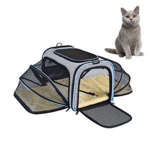 Mirrors Haustier-Tragetasche, erweiterbar, faltbar, weiche Hundetasche, 5 offene Türen, reflektierende Bänder, Haustier-Reisetasche, Tragetasche für Katzen, Kätzchen, kleine Tiere