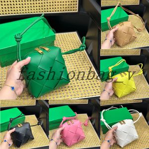 Designer Mini Cassette Bag Women Fashion One Shoulder Backpack Luxury Party Bag Woven Pattern Ladies Banquet Bag Square Wallet