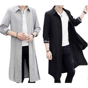 Men's Trench Coats Men's Shirts Styles Trench Coat Mid-Length Sunscreen Cothing Outwear Men's Thin Outwear Clothing 230828