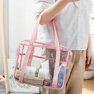 Duffel Torbalar Unisex Büyük Kapasite PVC Şeffaf Su Geçirmez Seyahat Çantası Taşınabilir Makyaj Depolama Kadınlar Banyo Banyo Tuvaletleri Çanta Yıkama