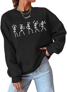 Kadın Cadılar Bayramı Dancing Skeleton Sweatshirt Ürkütücü Sezon Crewneck Gömlek Uzun Kollu Korku Kafatası Külot Üstü