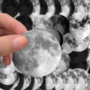 Present Wrap 50st Retro Estetic Phase of the Moon Stickers för Scrapbook Suitcase Diy Scrapbooking Supplies Stationery Dark Sticker