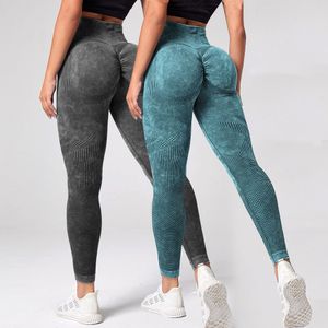 Leggings da donna 2 pezzi Donna che lava pantaloni da yoga Bubble Butt Push Up Fitness Legging a vita alta Scrunch stretto Mujer Gym senza soluzione di continuità 230828