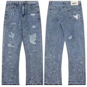 Herren-Designer-Jeans, Damen-Jeans, Retro-Hosen für Herren und High-Street-Jeans, Splashed Ink, Graffiti-Montage, Streetwear, Unisex-Jeans, Hosen, Größe S-XL, verkaufen sich wie warme Semmeln