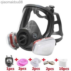 Skyddskläder 6800 Gasmasksyra/organisk/ammoniak full ansiktsmask respirator målar kemisk bekämpningsmedellaboratorium anti-damm multifunktionsfilter HKD230826