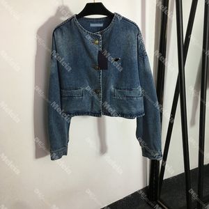 Women Denim Jackets Inverted Triangle Outerwear with Pocket Designer High Street Vintage Jackets