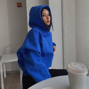 Mens Hoodies Sweatshirts Avrupa ve Amerikan Retro Kardashian Sweater Plus Kadife Kolay Giymesi Süper Serin Top A Safir Blue Ins 230828
