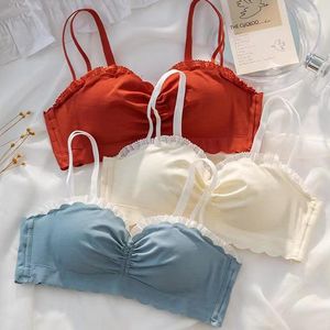 Set di reggiseni Roseheart per donna Spalline imbottite rosse Mezza tazza Mutandine di cotone Set reggiseno push up Intimo sexy A B