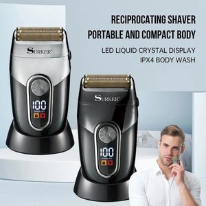 Electric Shavers Surker Shaver for Men Wet Dry Foil Net Household Travel Beard Trimmer USB Waterproof Razor 230828