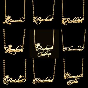 Hip Hop Custom Names Pendant Necklace Stainless Steel Personalized Jewelry Gift