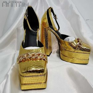 High Spring Heels Women Metallic Fashion Platform Summer Pumps Brand Designer Elegant Design Dress Shoes Big Size 48 T230828 243