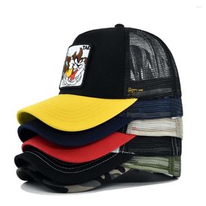 Ball Caps Anime Cartoon Baseball Cap Männer Frauen Mesh Hut TAZ Gestickte Snapback Hüte Sommer Baumwolle Atmungsaktive Trucker Drop