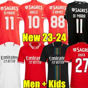 Di Maria 23 24 Benfica maglie da calcio RAFA Neres G RAMOS 2023 2024 Away terza maglia da calcio Enzo OTAMENDI Grimaldo Joao Mario Yaremchuk Grimaldo J.WEIGL Kit da uomo per bambini