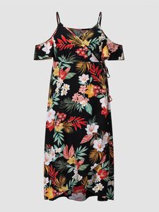 Plus Size Dresses Finjani Women's Dresse Chinese Style Whole Body Printing Evening Polyester Dress