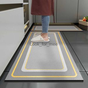 Leather Thick Kitchen Floor Rugs Non-Slip Oil-Proof Waterproof Dirt-Resistant Foot Mat Leather Washable Wipeable PVC Carpet HKD230828