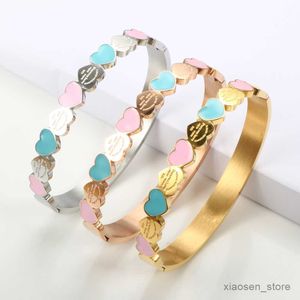 Forever Love Braccialetti a cuore color oro Braccialetti Bracciale rosa blu per le donne Regalo di gioielli di moda da sposa R230828