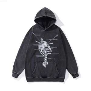 23ss New Halloween Designer Pure Cotton Hoodie for Men and Women Washed Worn-out Loose Hoodie Autumn Casual Versatile Terry Topkhdo