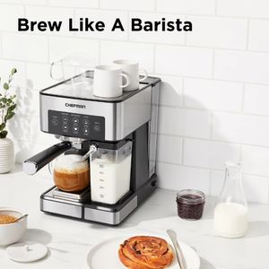 Manuel Kahve Öğütücüleri Chefman 18L Barista Pro Espresso Makinesi Paslanmaz Çelik 230828