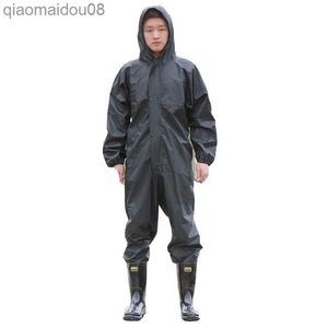 Protective Clothing Working-Coveralls Waterproof Hooded Raincoat Overalls Anti-Oily Dust-Proof Paint Spray-Clothing Hood Protective Work-Clothes HKD230826