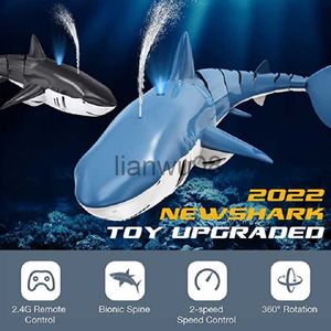 Electric/RC Animals Smart RC Remote Controlled Shark Laddning Bionic Electric Motor Fish Simulation Rocking Fish Summer Children's Water Toys X0828