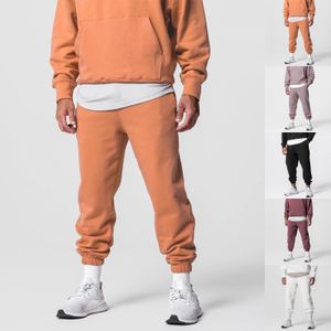 Calças masculinas primavera e outono esportes fitness cor sólida calças masculinas soltas correndo casual grande tamanho sweatpants algodão pulôver 230826