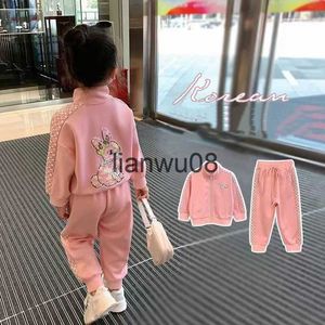 Set di abbigliamento Abito in peluche per ragazze Autunno e inverno Nuovo coniglio alla moda Bambina per bambini Versione coreana Abiti per bambini primaverili e autunnali x0828