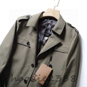 BUR Camel trench coat designer medium long trench coat, autumn and winter fashion coat, men and women alike, handsome, waterproof and wind resistant warm qd323907