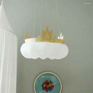 Pendant Lamps Nordic Cloud Castle Kids Lights Modern Cartoon Boys Girls Bedroom Home Decor Living Room Dining Study