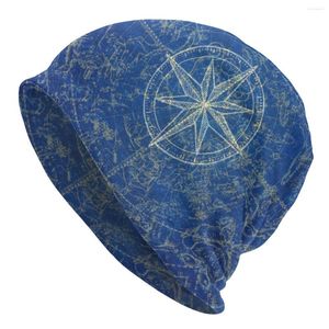 Berets Map of the Heavens in Blue Winter Bonnet Femme Beanie Hat nautical Compass Outdoor лыжные черепа шапочки для мужчин женщин