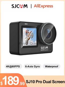 Действие камера Action SJCAM SJ10 Pro Dual Screen 4K 60FPS WIFI Gyro Live Streaming Chode Waterpronation Sports DV с 64 ГБ карты памяти HKD230828