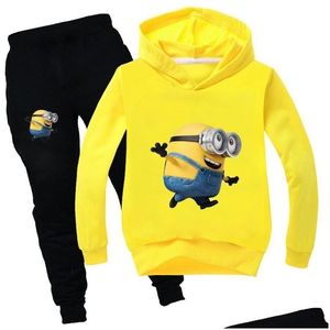 Conjuntos de roupas Outono Inverno Halloween Outfits para meninas Minions Kawaii Crianças Set Algodão Natal Ação de Graças Meninos Roupas 201031 Dr Dhbbs