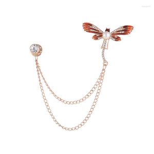 Brooches Fashion Tassel Rhinestone Butterfly Brooch Metal Stand Collar Lapel Pins Vintage Women's Jewelry Accessories Gift