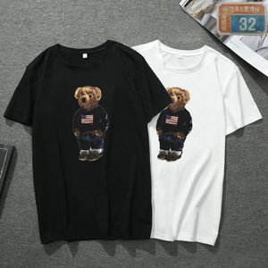 Men's T-shirts Short Sleeve Milk-silk Crew Neck Teddy Bear Casual Breathable Comfortable Stretch Cotton Shortsleeves Slim Fit Style Top Male Size XS-5XL PPA107