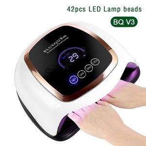 Nageltrockner High Power BQ V3 84W LED UV-Lampe 42 LEDs Schnell aushärtendes Gel-Nagellack-Nageltrockner-Set Vier Timer-Einstellung Smart Sensor Nagelwerkzeug Hot x0828