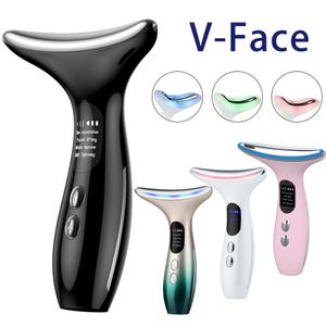 Ansiktsvårdsanordningar Neck ansiktsmassage EMS Double Chin Remover V Line Chin Lyft upp 3 färger LED -enheter Anti Neck Wrinkle Face Slimmer Chin Reducer 230828