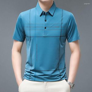 Мужская половая манеризованная хлопковая футболка с короткими рукавами корейская полосатая полосатая рубашка тренд