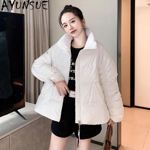 Women's Trench Coats Stand Collar Loose Down Cotton Women 2023 Winter Drawstring Clothes For Casual Bread Jacket Casaco Feminino Cjk